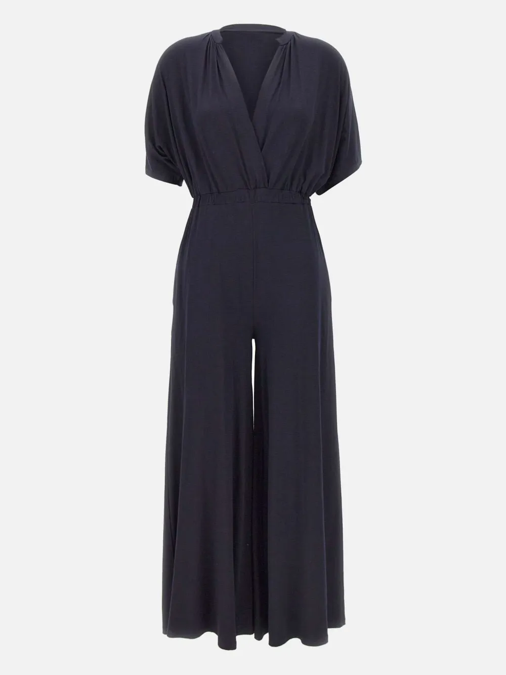 Kaos V-neck Pleated Jumpsuit In Black
