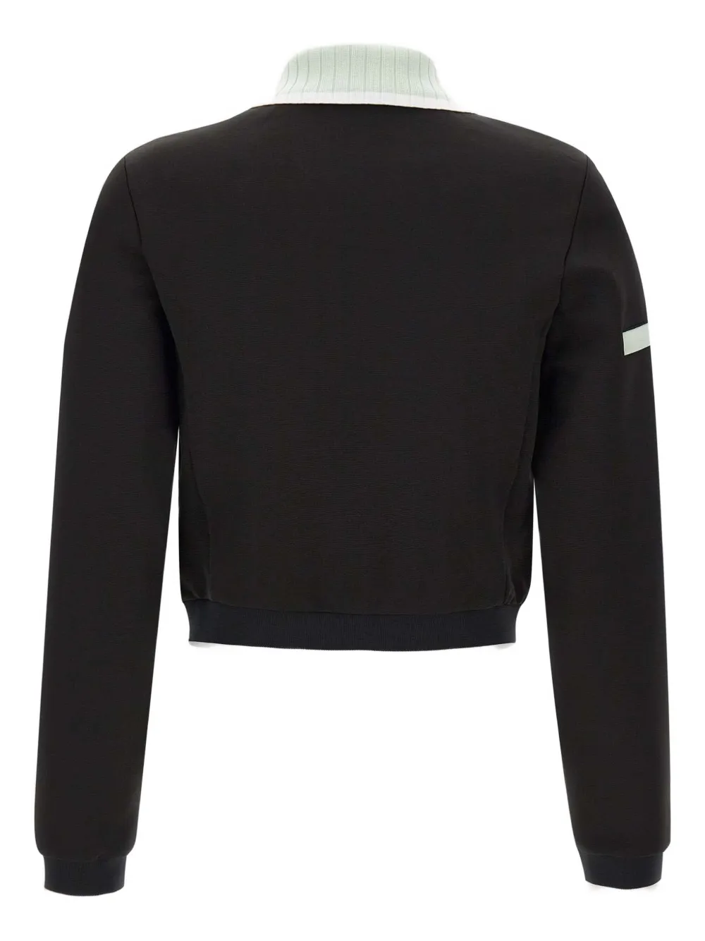 Casablanca high-collar embroidered-logo jacket Zwart