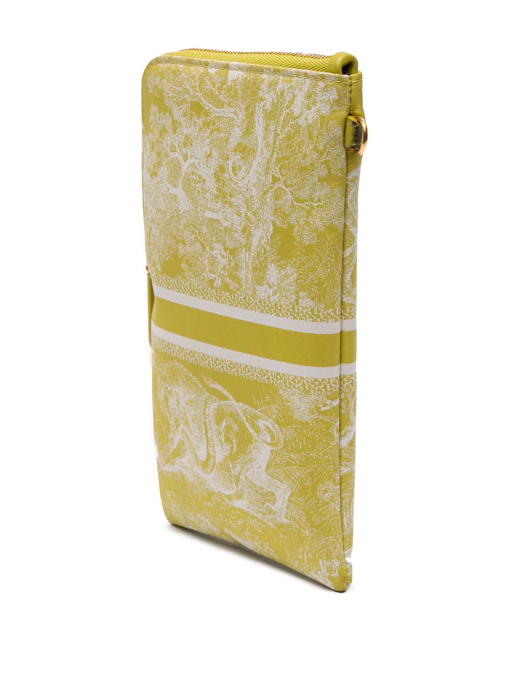 Pre-owned Dior 2021 Technical Fabric Embroidered Toile De Jouy Travel Multifunction Pouch Crossbody Bag In Yellow