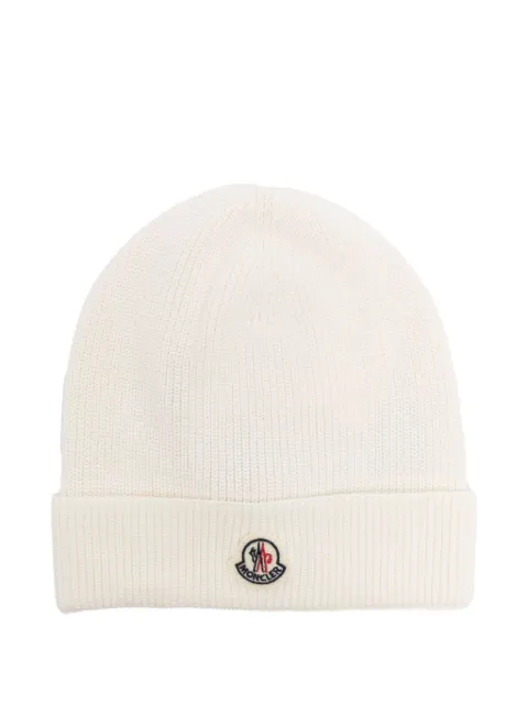 Moncler Enfant logo-patch ribbed beanie