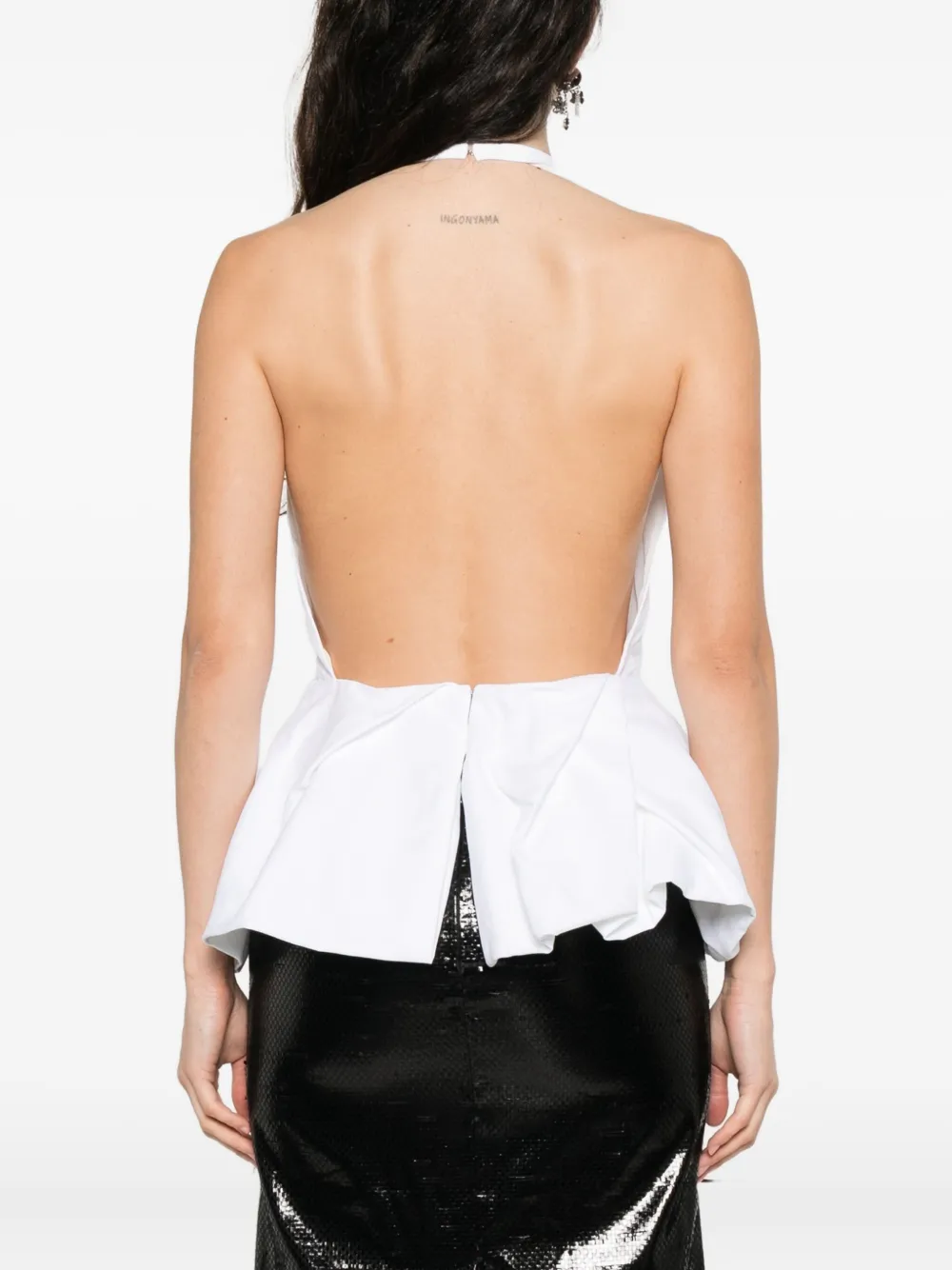 Magda Butrym Geplooide blouse met halternek Wit