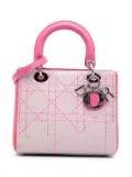 Christian Dior Pre-Owned 2014 Medium Tricolor Lambskin Macrocannage Stitched Lady Dior satchel - Pink