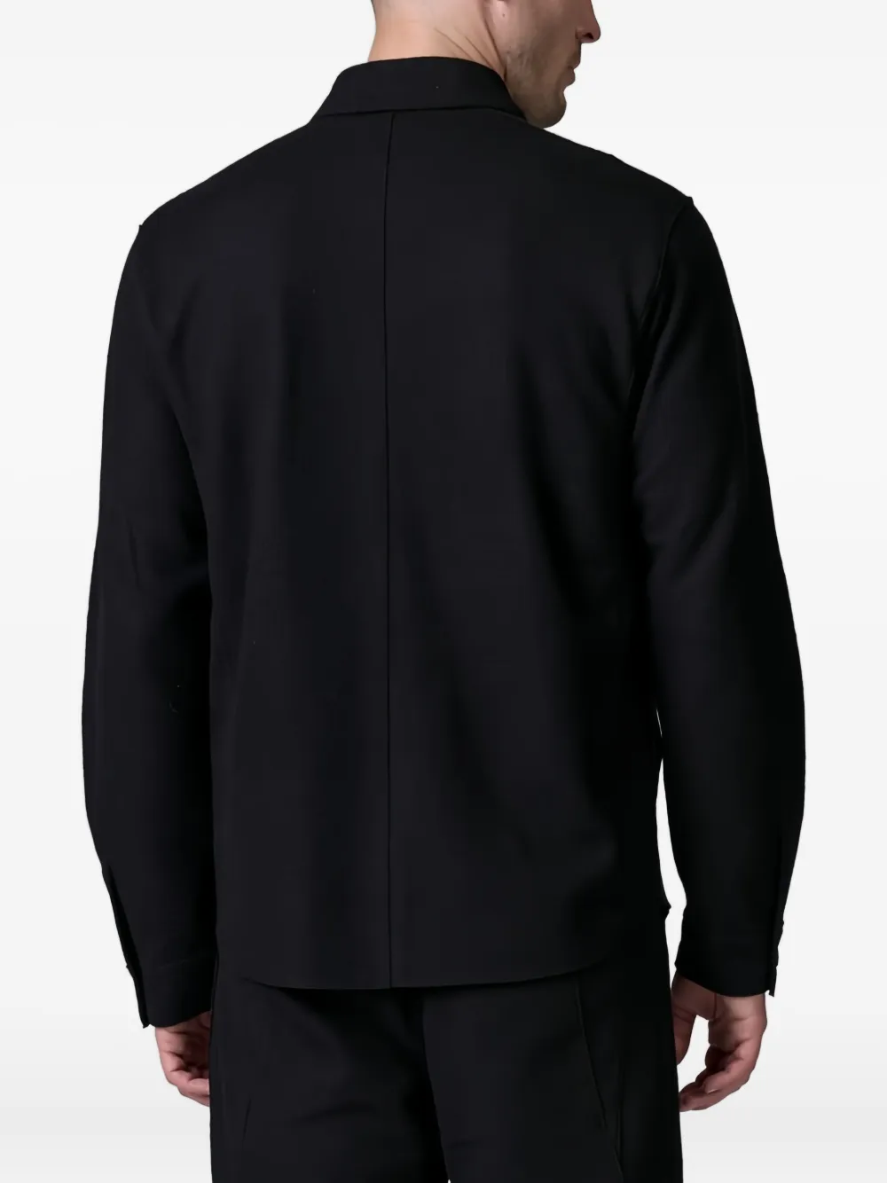 Transit Shirtjack van scheerwol Zwart