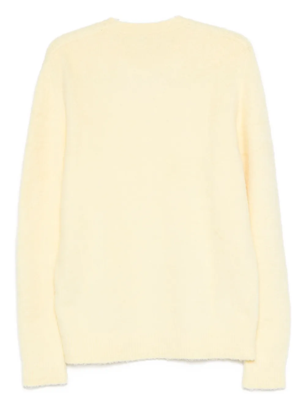 Roberto Collina Round Neck Knit Sweater With Long Sleeves In Yellow