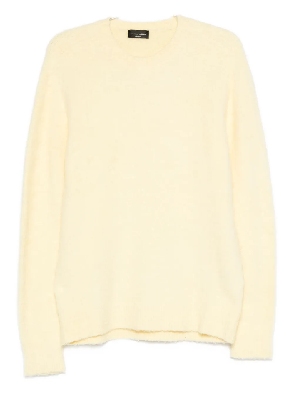 Roberto Collina Round Neck Knit Sweater With Long Sleeves In Yellow