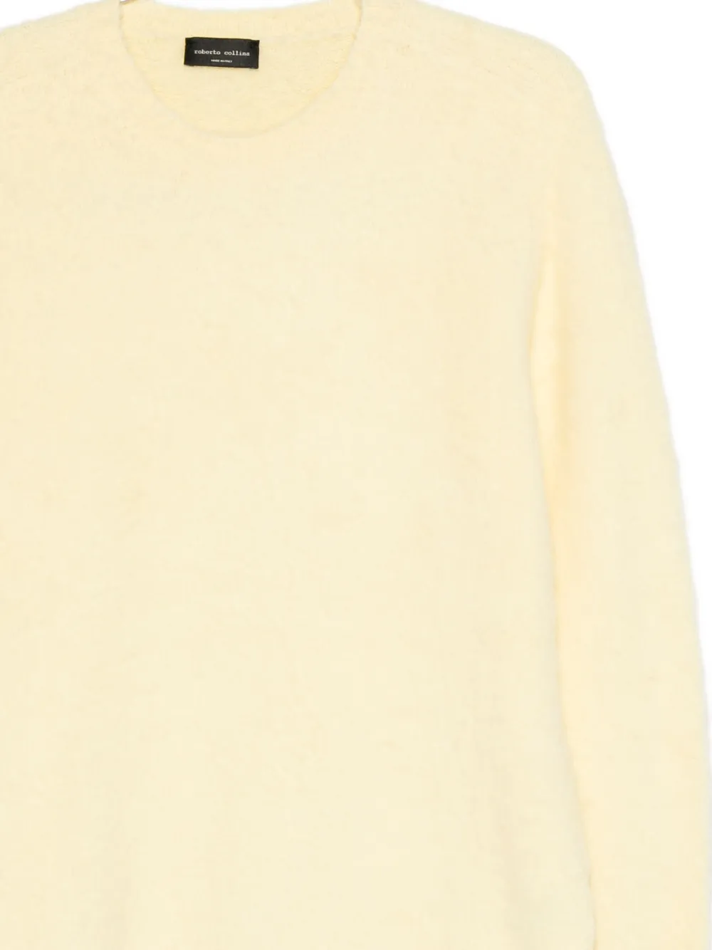 Roberto Collina Round Neck Knit Sweater With Long Sleeves In Yellow