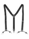BENCIVENGA leather-trim braces - Black