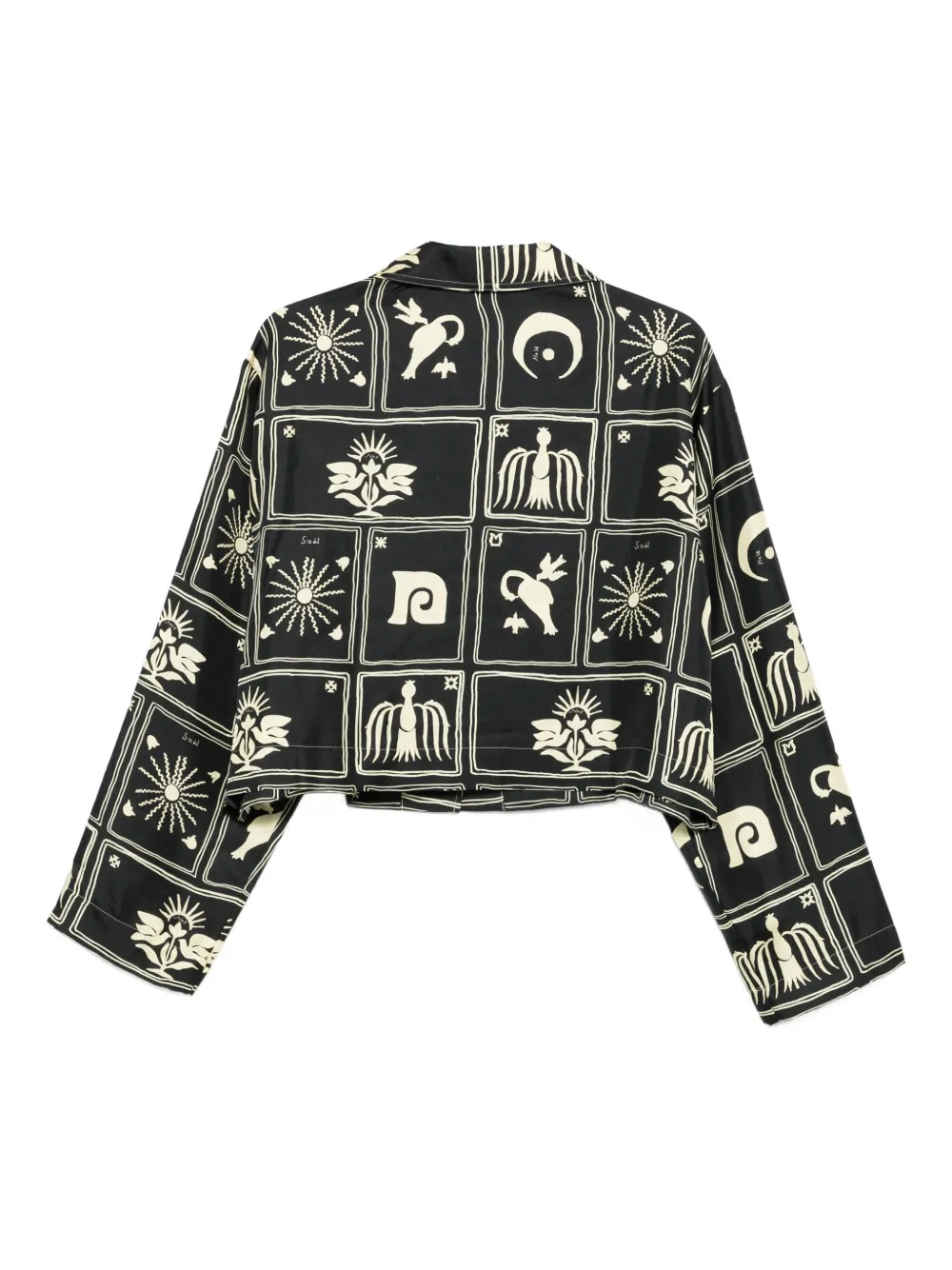 Nanushka Vally printed silk top - Zwart