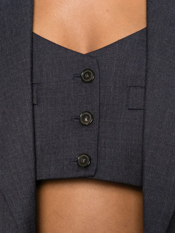 Erika Cavallini ストライプ シングルジャケット | ブルー | FARFETCH JP