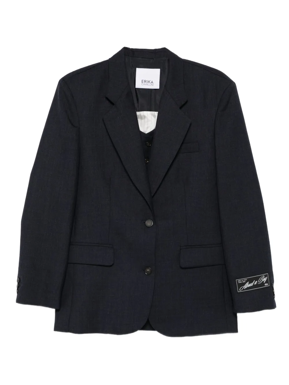 Erika Cavallini  pinstripe single-breasted blazer | Blue | Image 1