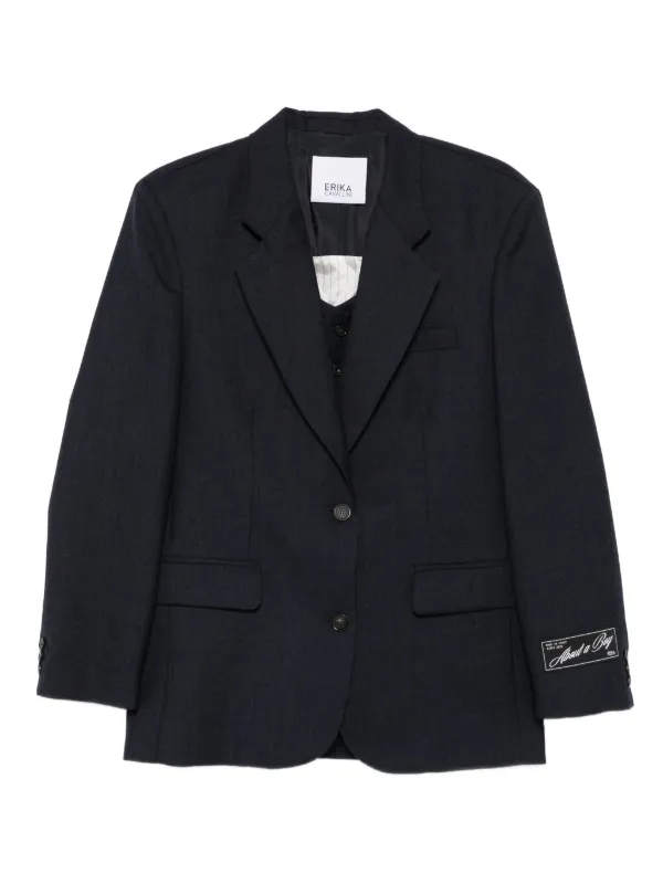 Erika Cavallini ストライプ シングルジャケット | ブルー | FARFETCH JP