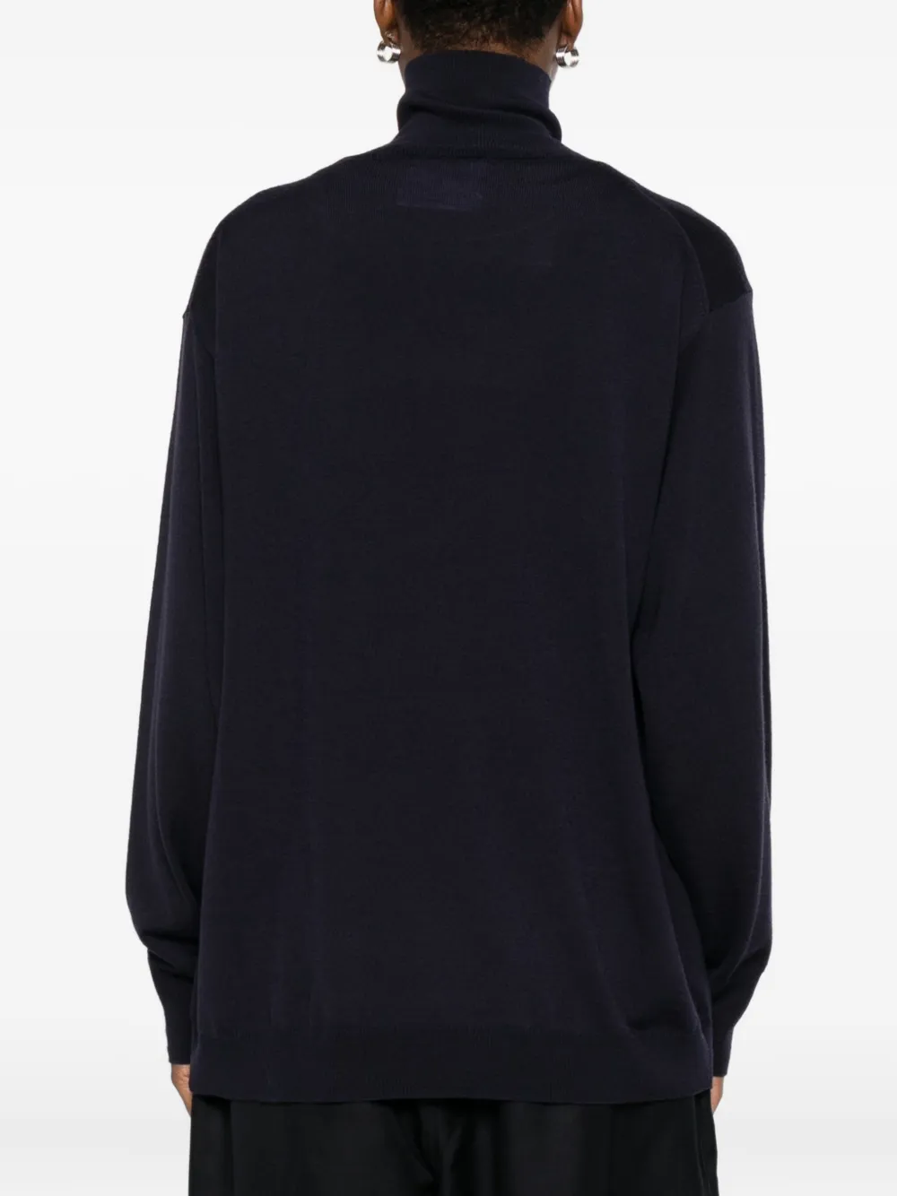 Erika Cavallini Turtleneck Wool Sweater In Black