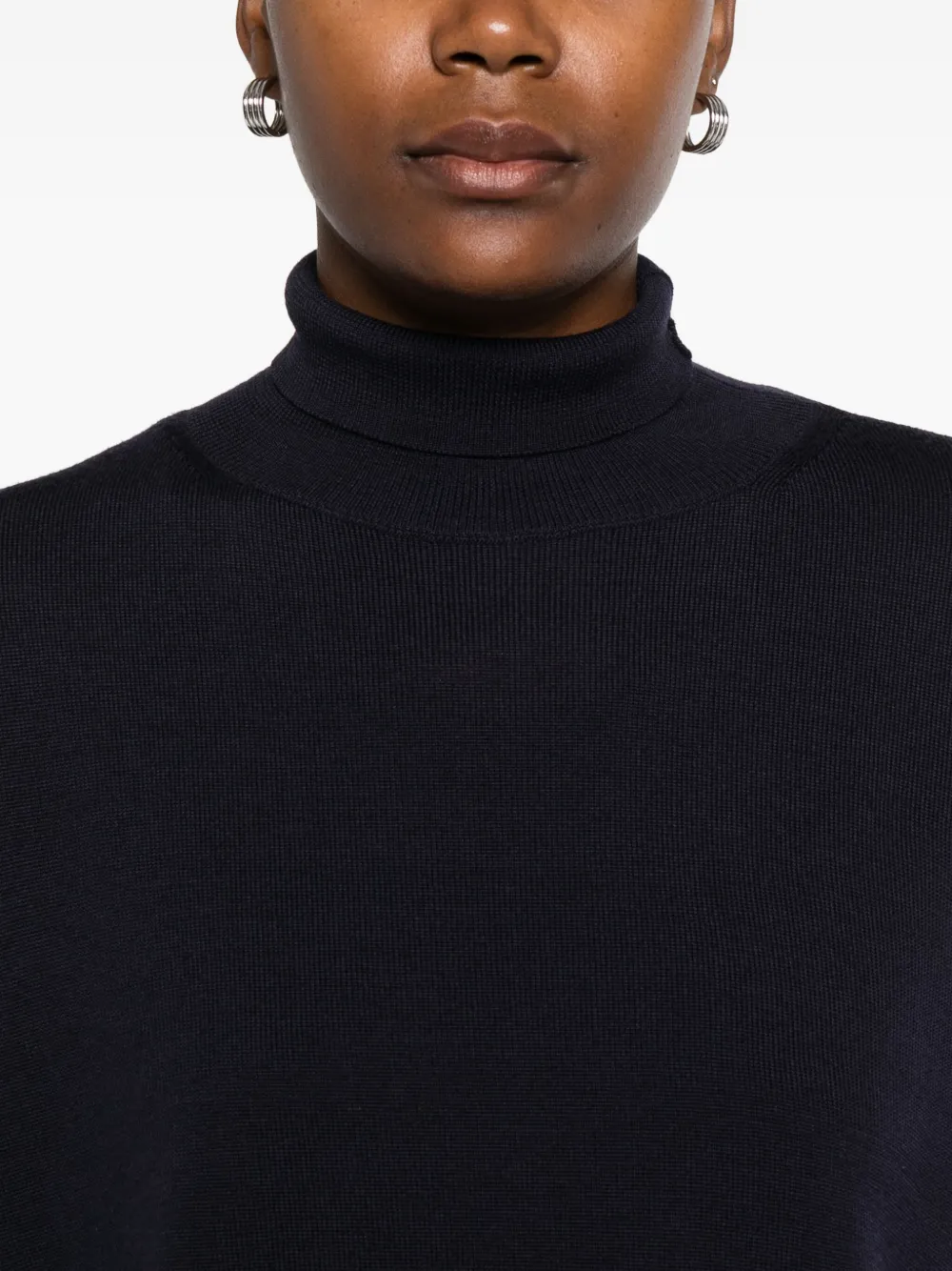 Erika Cavallini Turtleneck Wool Sweater In Black
