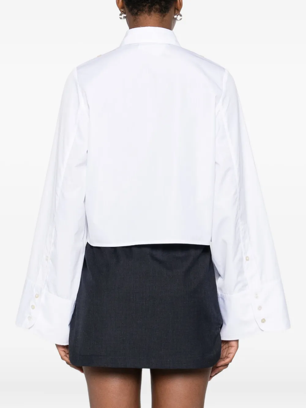 Erika Cavallini Button-down Cropped Shirt In White