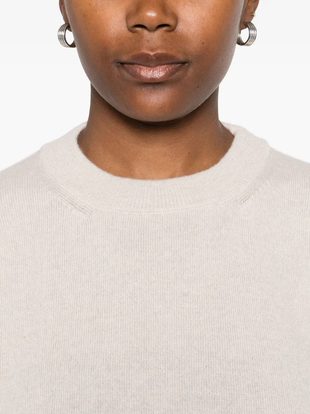 Erika Cavallini Short-sleeve Crew-neck Sweater In Neutral