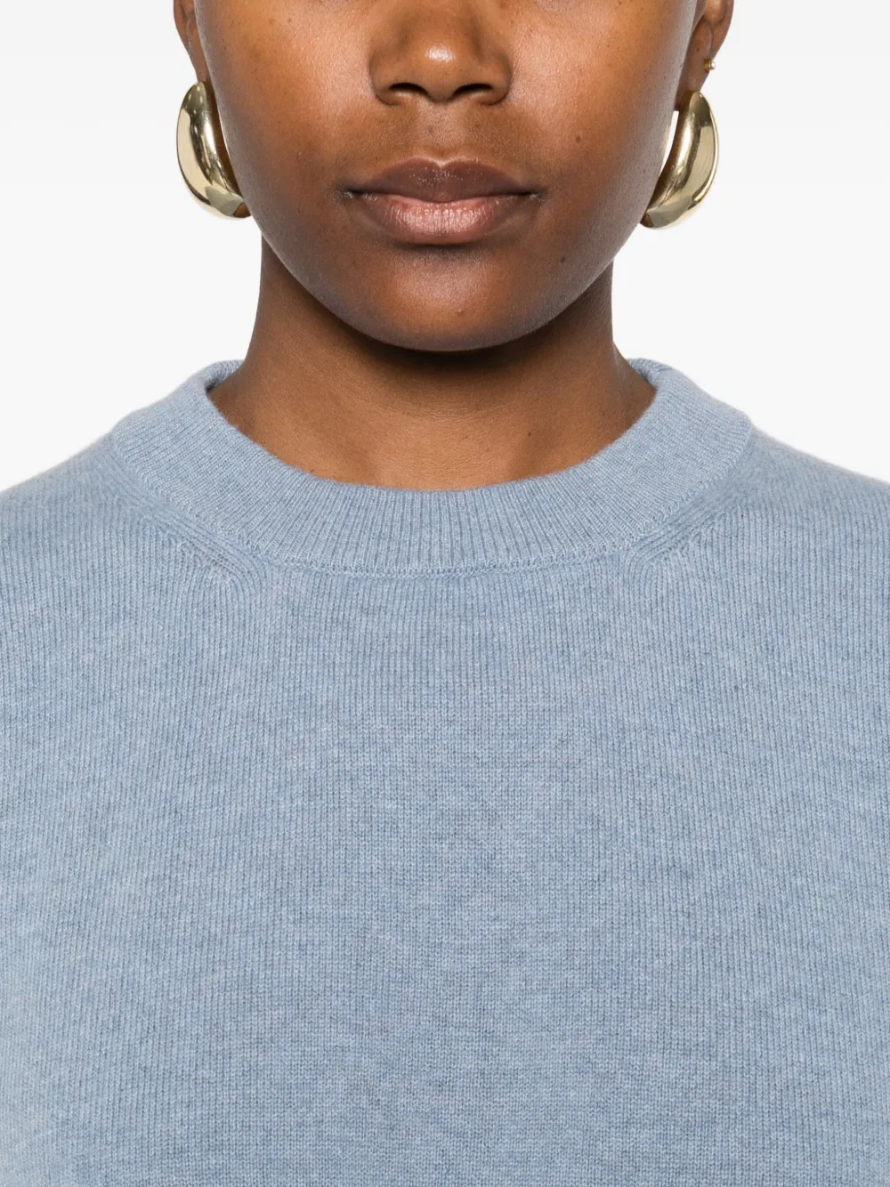 Erika Cavallini Trui met ronde hals en korte mouwen Blauw