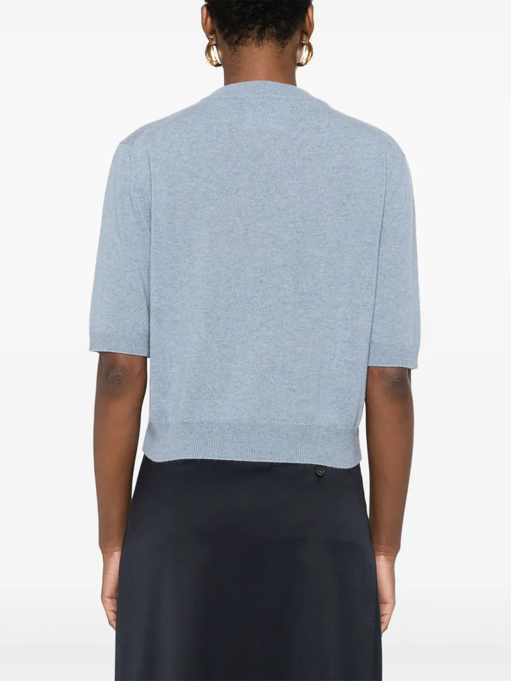 Erika Cavallini Trui met ronde hals en korte mouwen Blauw