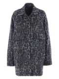 Federica Tosi leopard-print buttoned coat - Grey