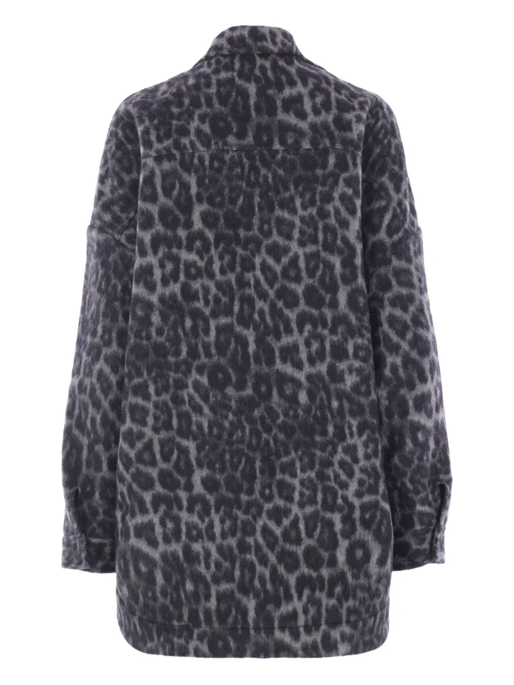 Federica Tosi Leopard-print Buttoned Coat In Blue