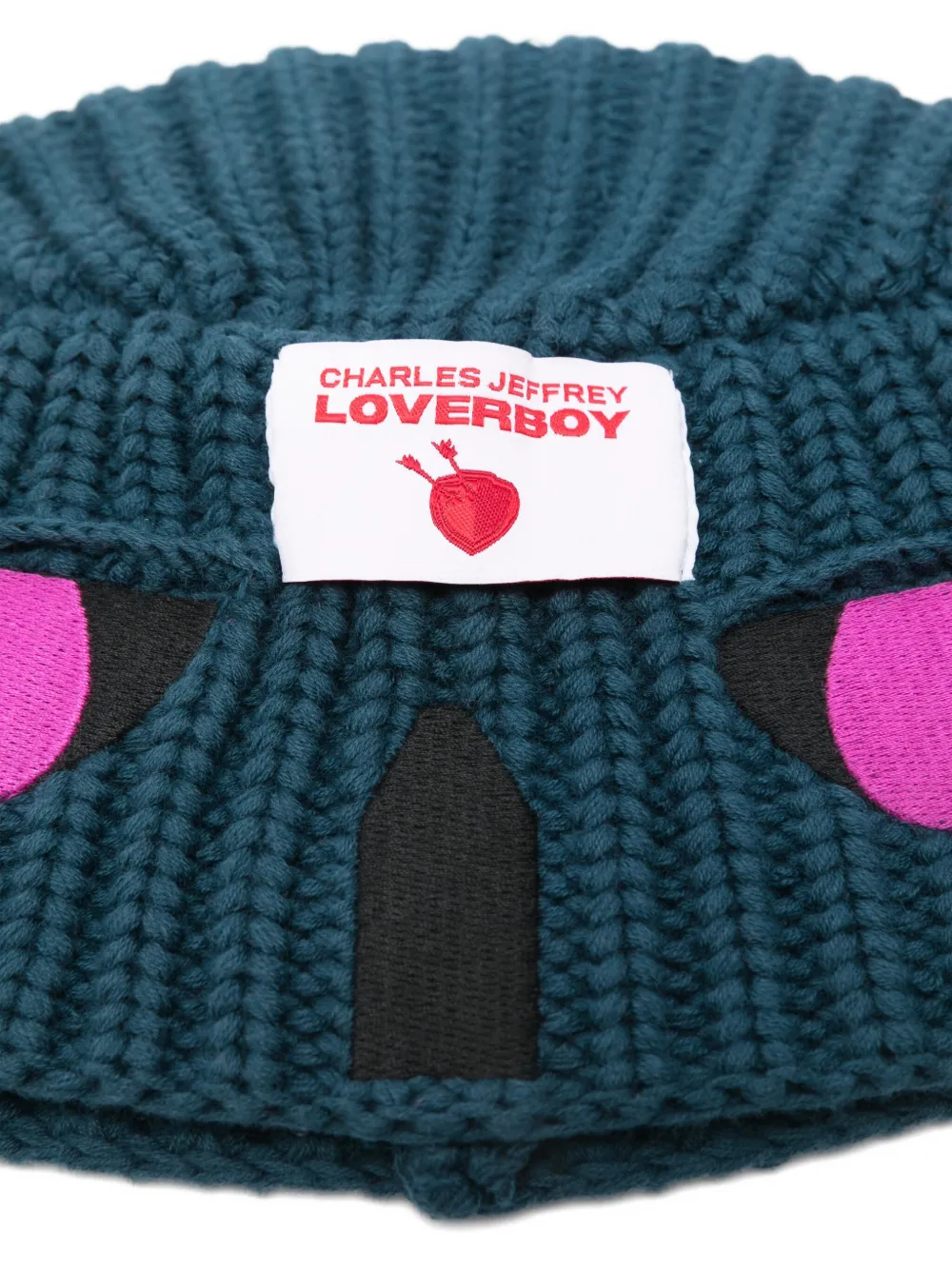 Charles Jeffrey Loverboy horn-detail knit beanie Bruin