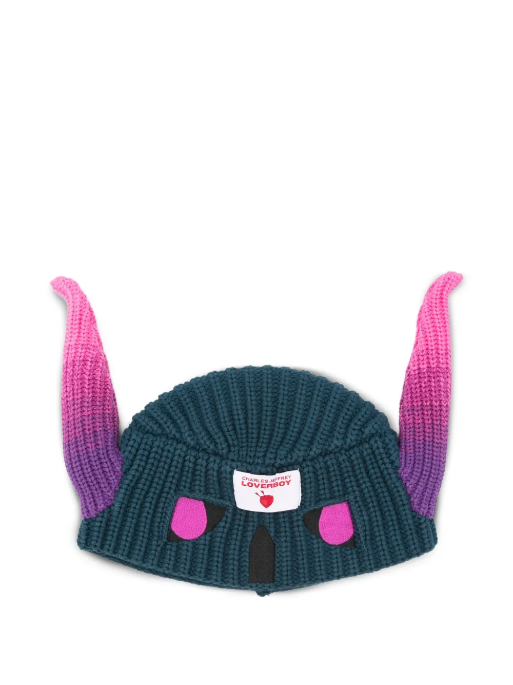 Charles Jeffrey Lover horn-detail knit beanie Bruin