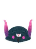 Charles Jeffrey Loverboy horn-detail knit beanie - Brown