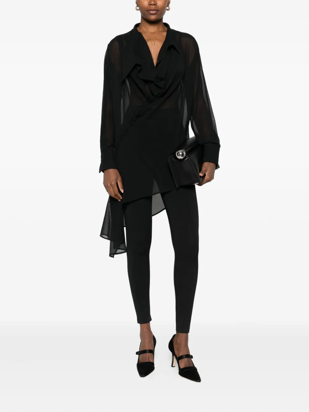 Erika Cavallini Geribbelde legging - Zwart