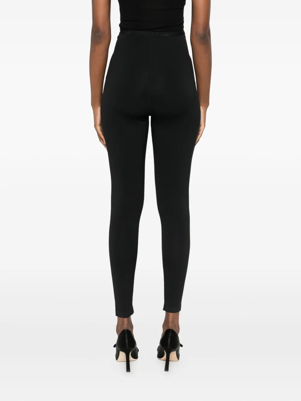 Erika Cavallini Ribbed Leggings In Black