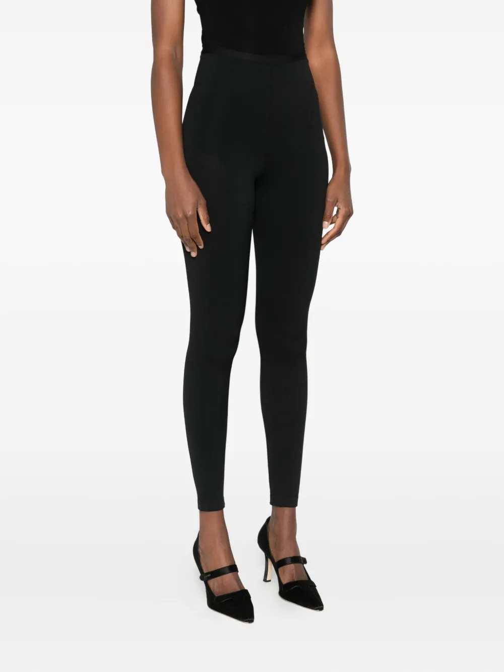 Erika Cavallini Ribbed Leggings In Black