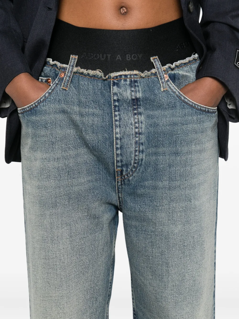Erika Cavallini Elastic-waist Frayed-hem Trousers In Black