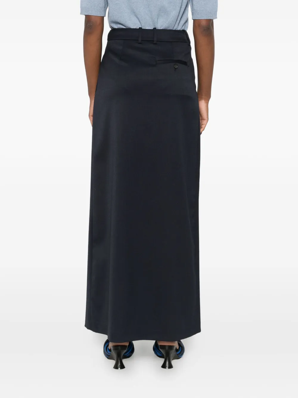 Erika Cavallini Midi-rok met gewikkelde voorkant Blauw