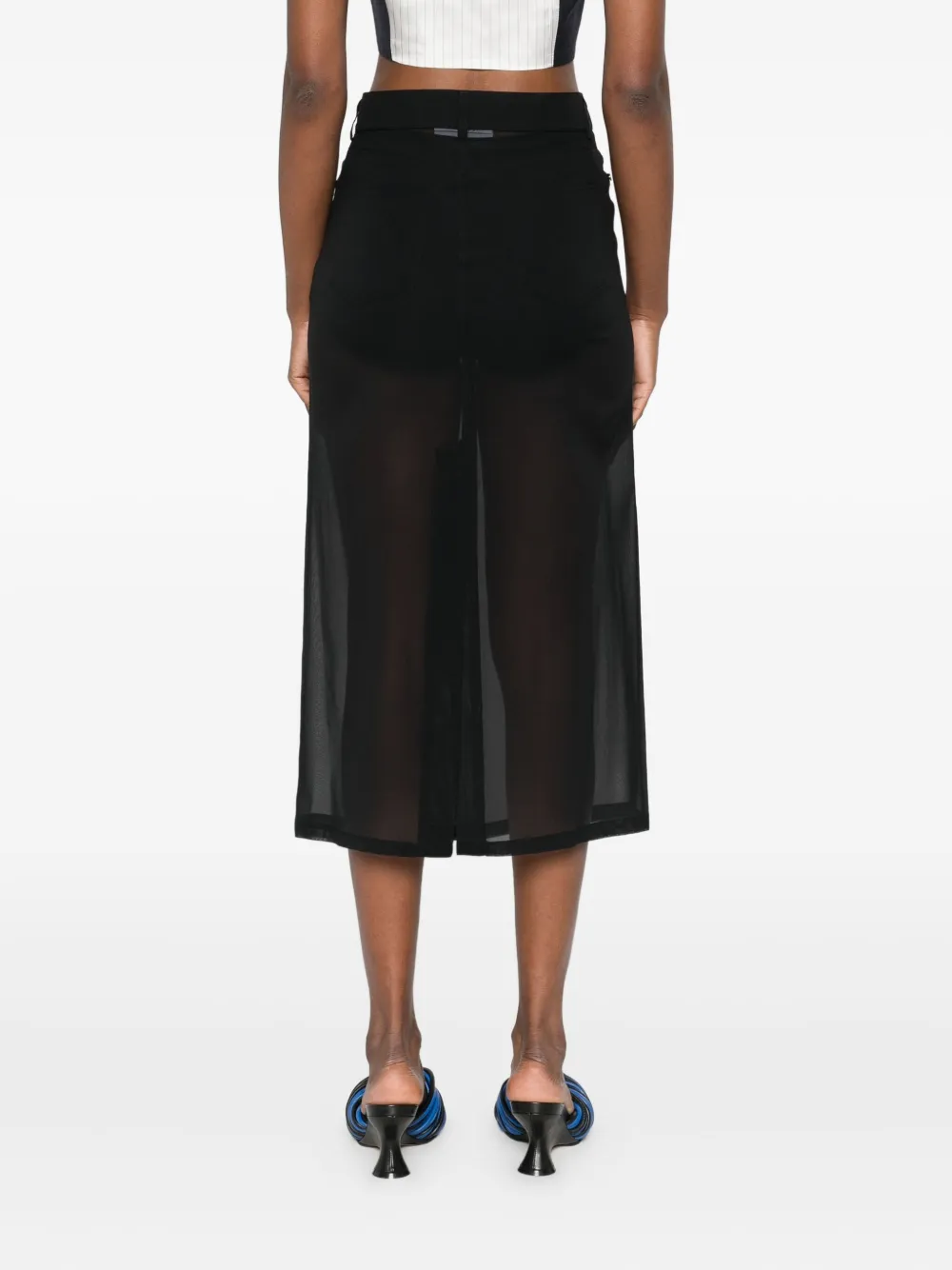 Erika Cavallini Button-detail Midi Skirt In Black