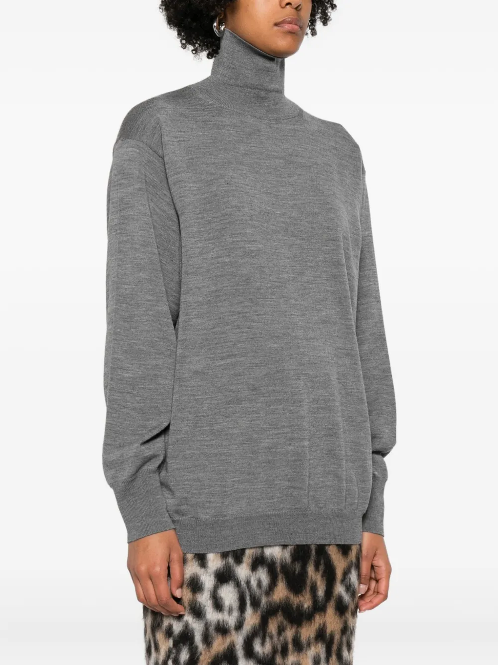 Erika Cavallini Turtleneck Wool Sneakers In Gray