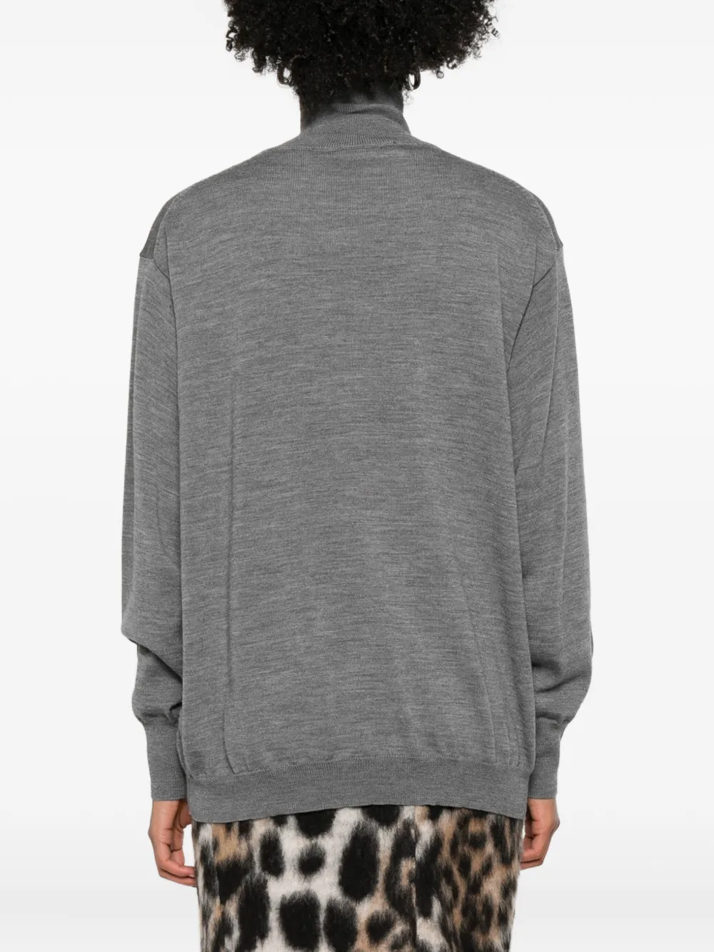 Erika Cavallini Turtleneck Wool Sneakers In Gray