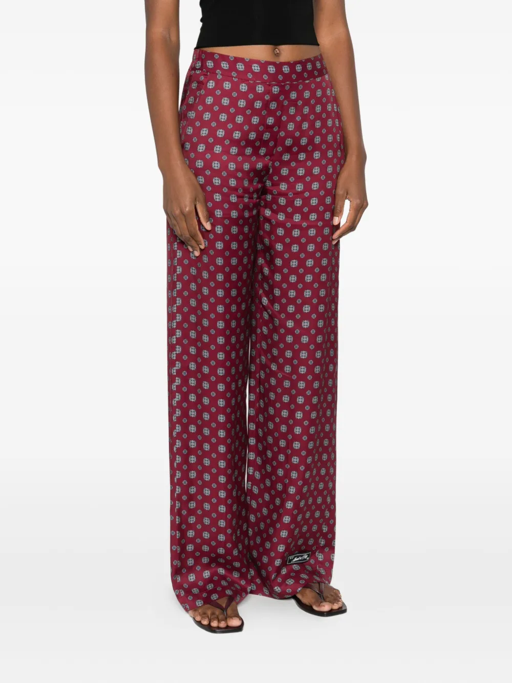 Erika Cavallini Geometric-print Trousers In Red