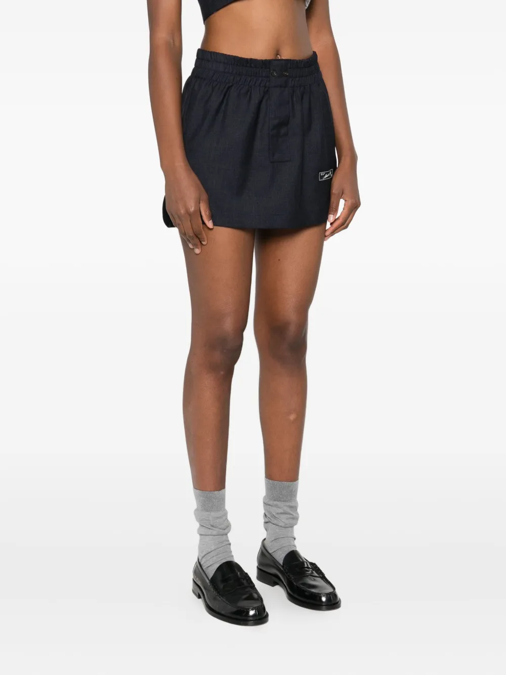Erika Cavallini Logo-patch Mini Skirt In Black