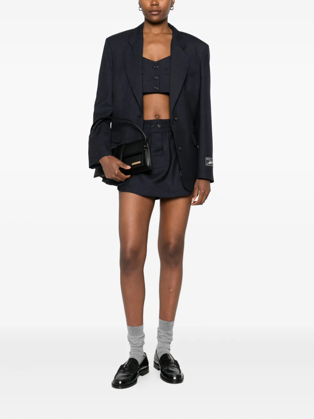 Erika Cavallini Mini-rok met logopatch - Blauw