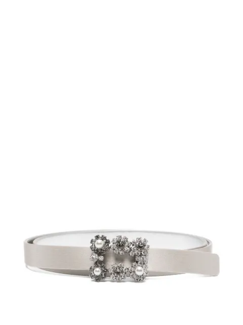 Roger Vivier crystal-embellished leather belt