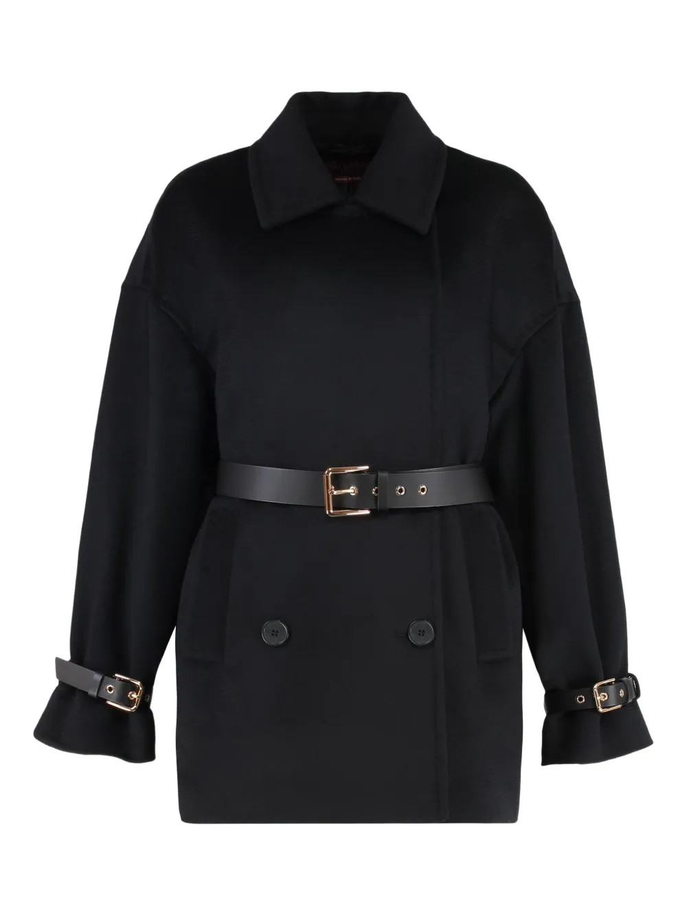 Max Mara double-breasted belted jacket - Nero