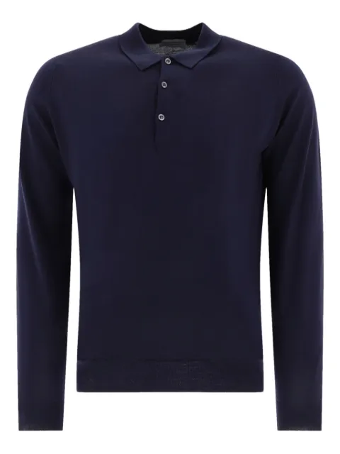 John Smedley wool long-sleeve polo shirt