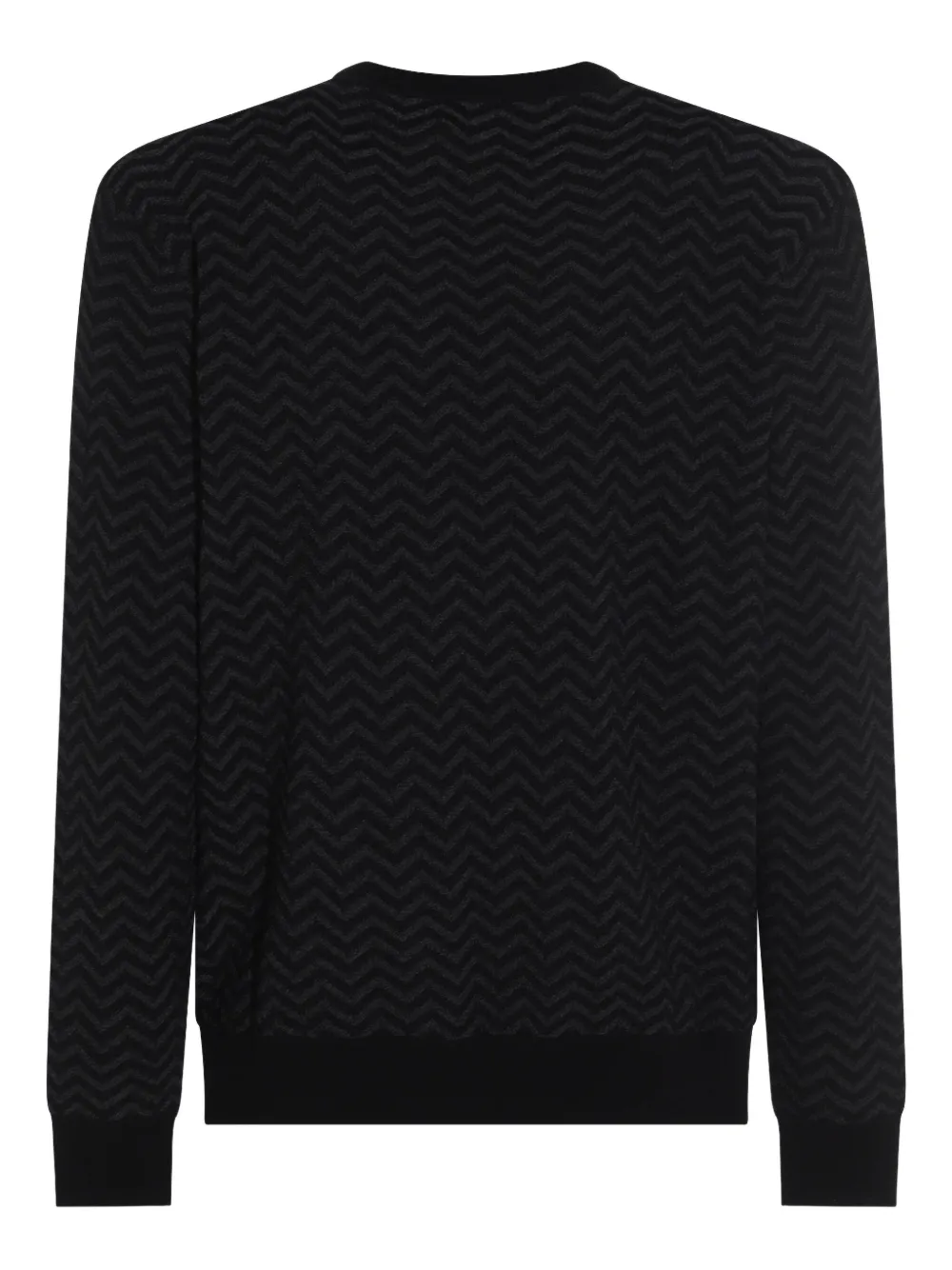 Giorgio Armani chevron-pattern sweater Zwart