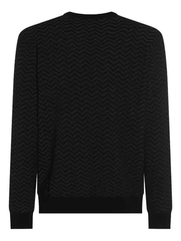 Giorgio Armani chevron-pattern Sweater | Black | FARFETCH