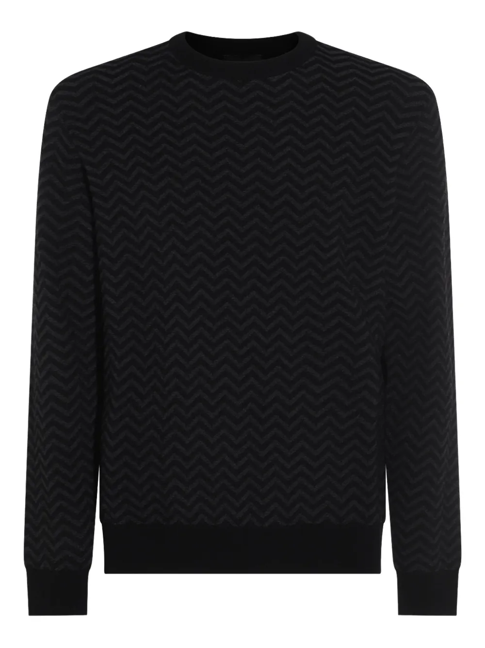 Giorgio Armani chevron-pattern sweater Zwart