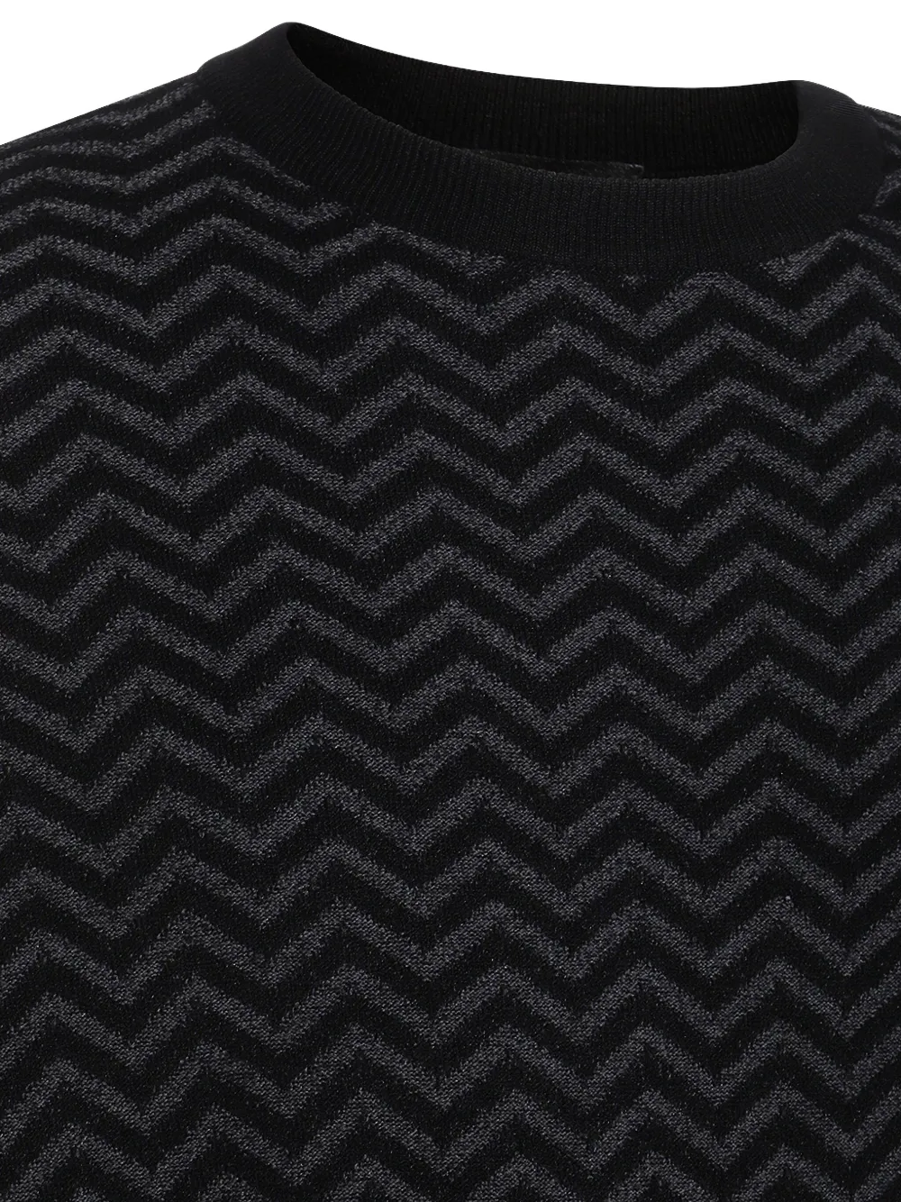 Giorgio Armani Embroidered Stretch Wool Blend Sweater In Black