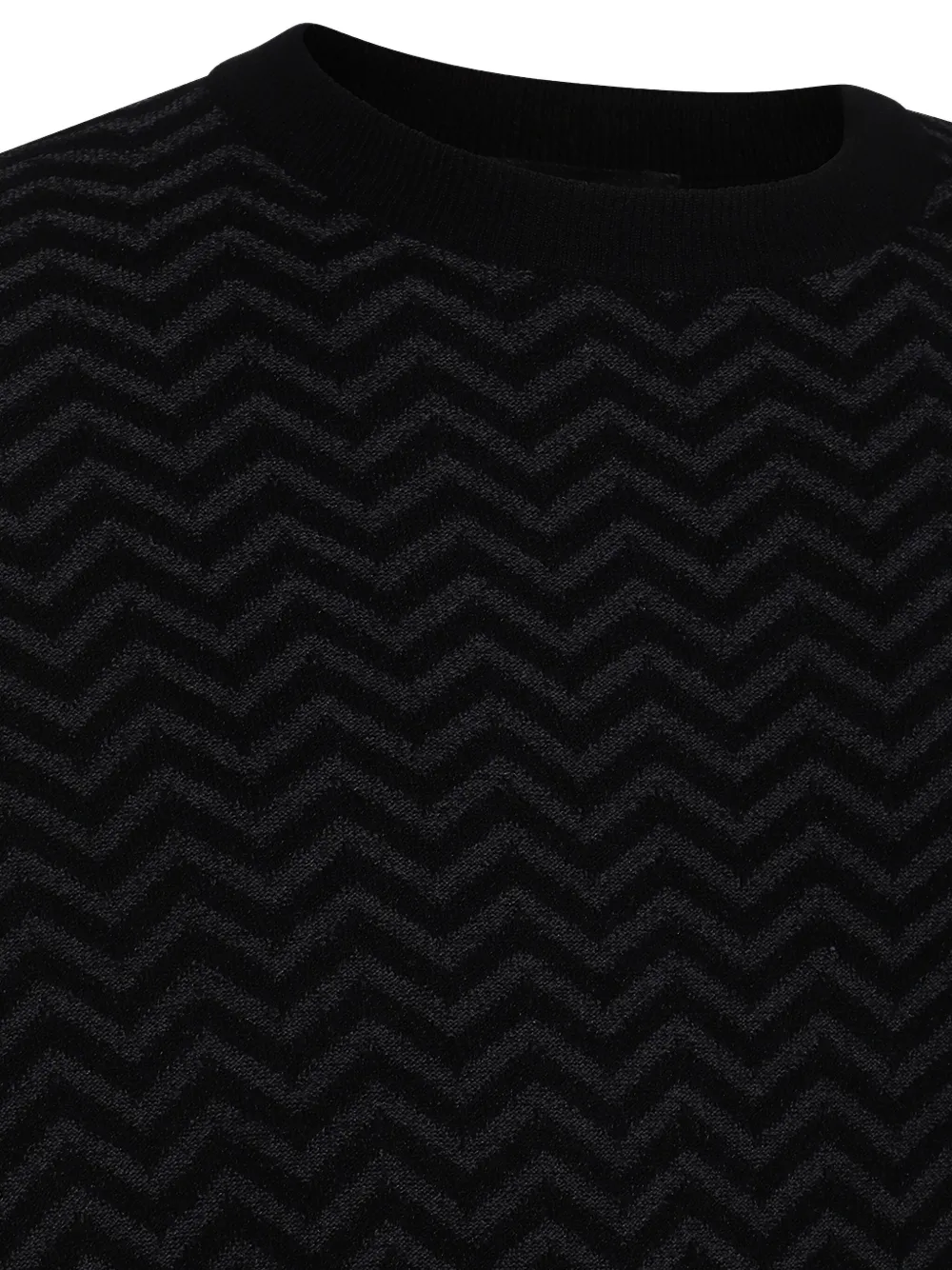 Giorgio Armani chevron-pattern sweater Zwart