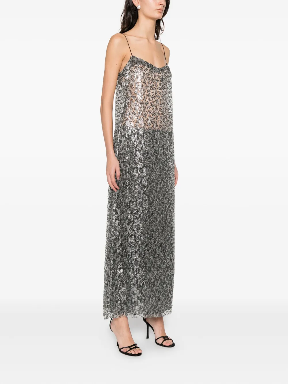 Christopher Esber Sequin-embellishment Maxi Dress In Gray