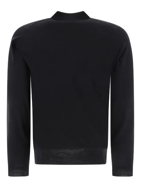 John Smedley long-sleeve classic-collar Polo Shirt | Black | FARFETCH