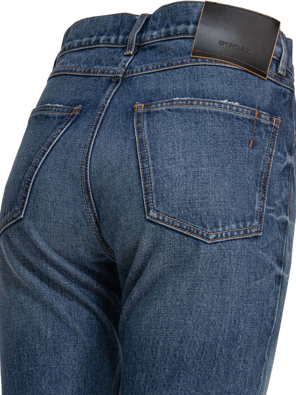Sportmax logo-patch five-pocket denim jeans Blauw