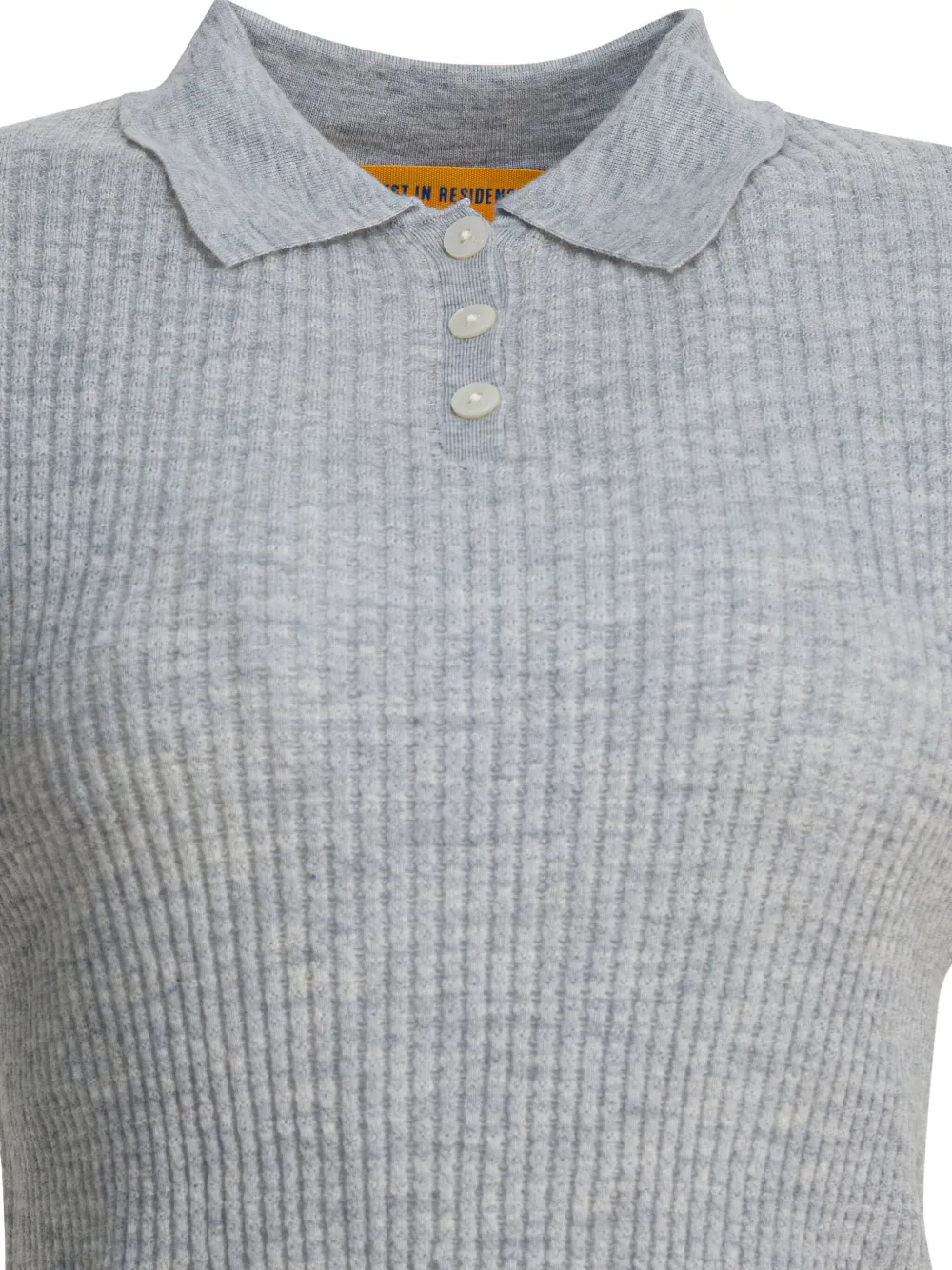 Guest In Residence Shrunken Ribbed Polo Shirt In Gray