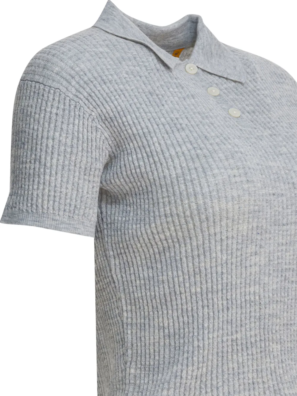 Guest In Residence Shrunken Ribbed Polo Shirt In Gray